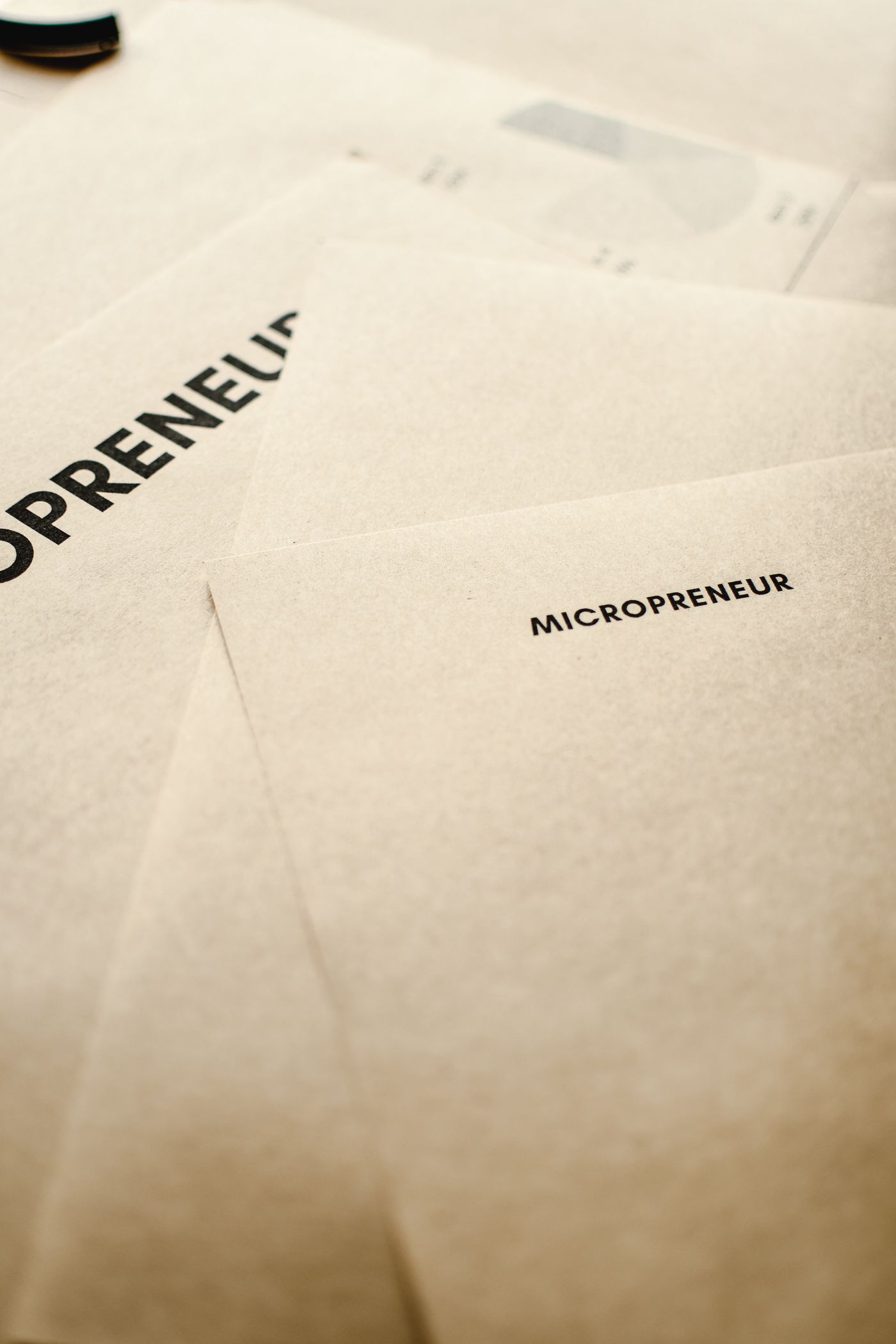 Paperwork for a small entrepreneurial project.