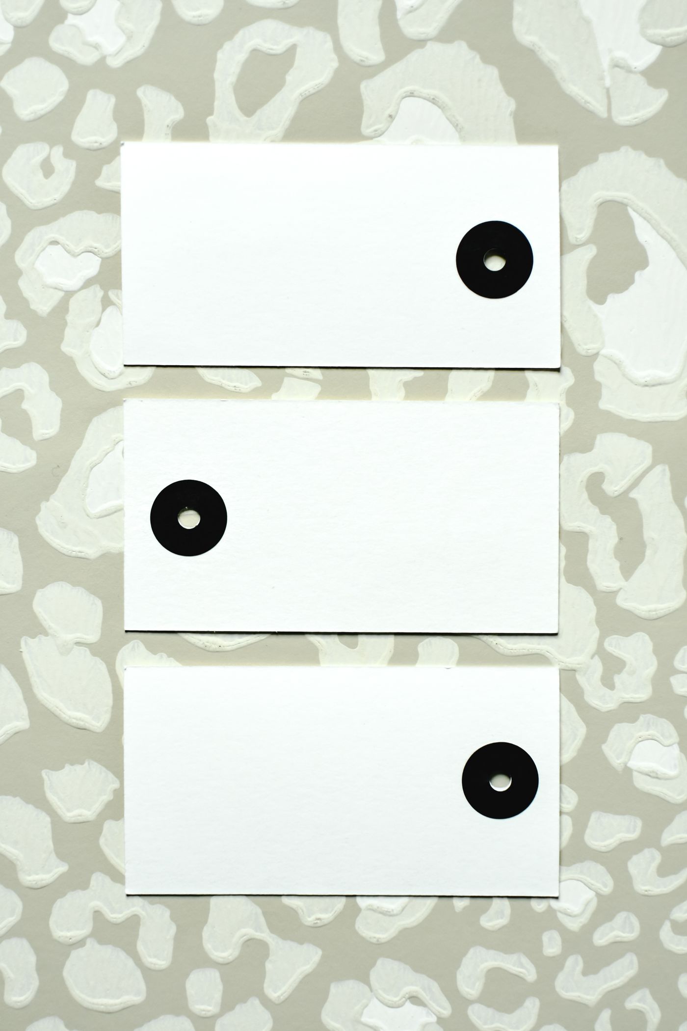 Blank paper labels ready for a custom design.