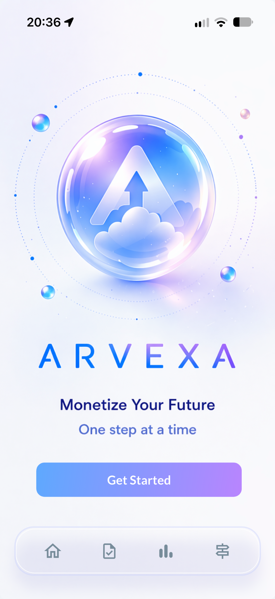 Arvexa entrance screen